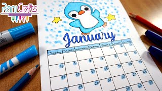 DIY - JANUARY CALENDAR - Bullet journal, decoration, organization ideas.