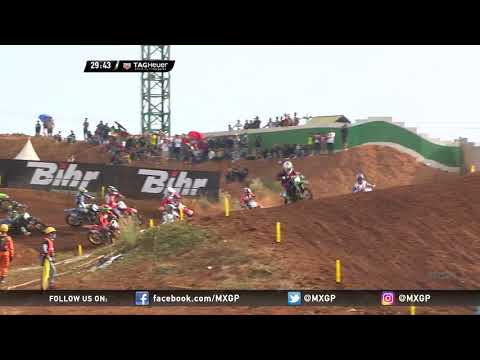 MX2 race 2 Start   Olsen & Vaessen Crash - MXGP of Asia 2019