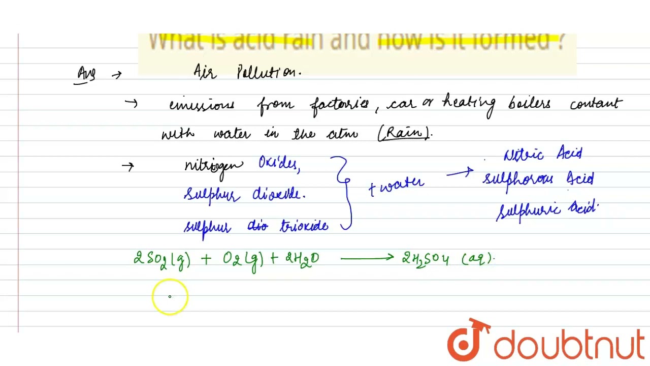 What is acid rain and how is it formed ? | 11 | ENVIRONMENTAL CHEMISTRY  | CHEMISTRY | ICSE | Do...