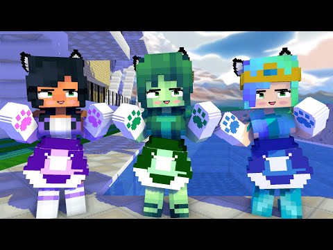MONSTER SCHOOL :PAWS DANCE CHALLENGE PRETTY CUTE APHMAU, MERMAID, ZOMBIE- MINECRAFT ANIMATION