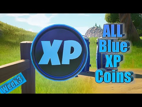 ALL 3 Blue XP COINS Locations Week 3 Chapter 2 Season 4 - Fortnite