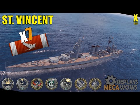 St. Vincent 7 Kills & 259k Damage | World of Warships Gameplay