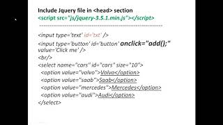 Dynamically add options to select from customer input via JQuery JavaScript