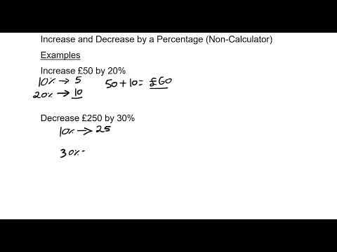 Increase and Decrease by a Percentage (Non-Calculator)