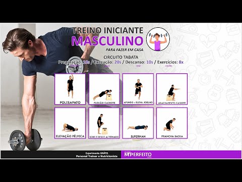 Treino Online Masculino Iniciante Para Fazer em Casa (Tabata 10 voltas) - 12