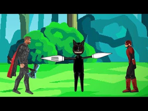 Thor vs cartoon cat vs flash dc2