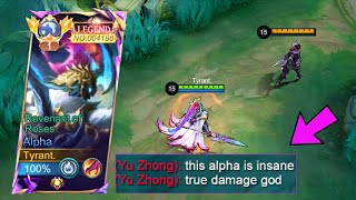 ALPHA WTF LIFESTEAL AND DAMAGE CHEAT BUILD | NEW INSANE TRICK TO DOMINATE - Mobile Legends