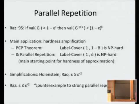 Analytical Approach to Parallel Repetition - Irit Dinur