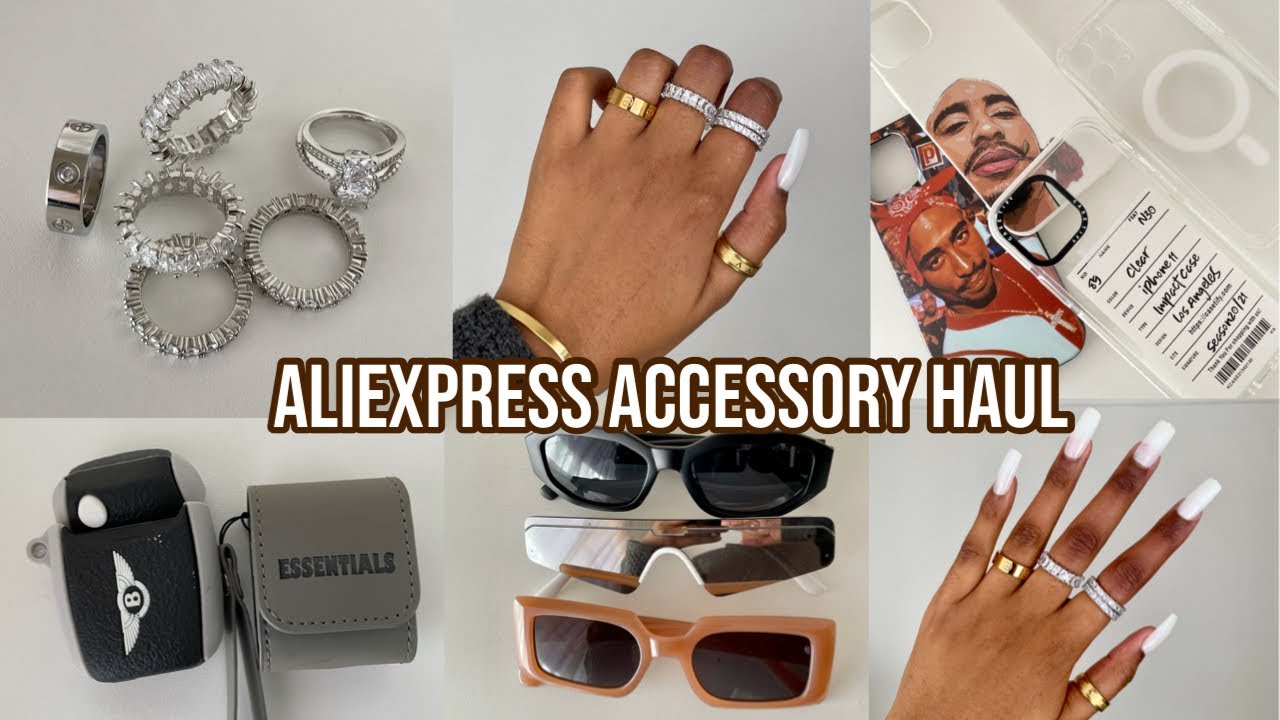 ASMR ALIEXPRESS ACCESSORY HAUL (PHONE CASES, JEWELRY, SUNGLASSES & MORE)