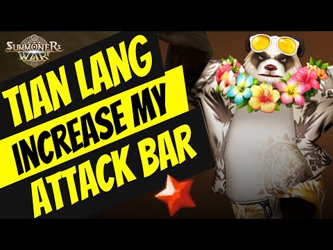 Tian Lang. Increase my Attack Bar. Light Panda Warrior in Summoners War RTA