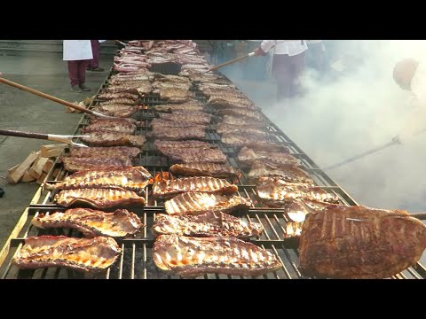 Epic Grill of Pork Ribs, Huge Pans of Roasted Chestnuts & More. Italian Street Food