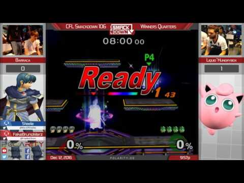 CFL Smackdown 106 Melee - Barraca (Marth) vs Liquid Hungrybox (Puff) - Winners Quarters
