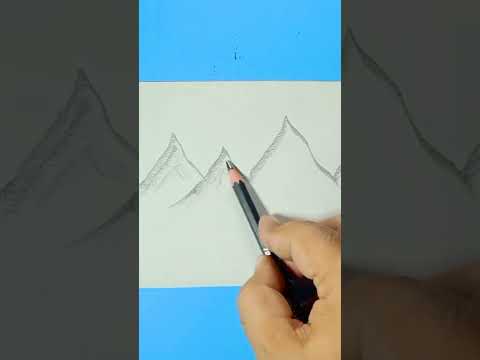 simple mountain drawing for beginners with pencil | desenho de montanha simples para iniciantes