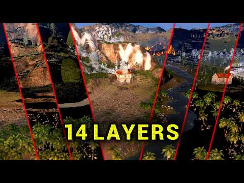 How My Terrain Shader Builds Up Every Pixel of My World from 14 Layers