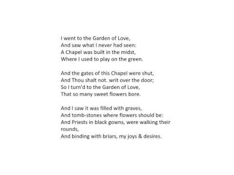 The Garden of Love by William Blake Analysis