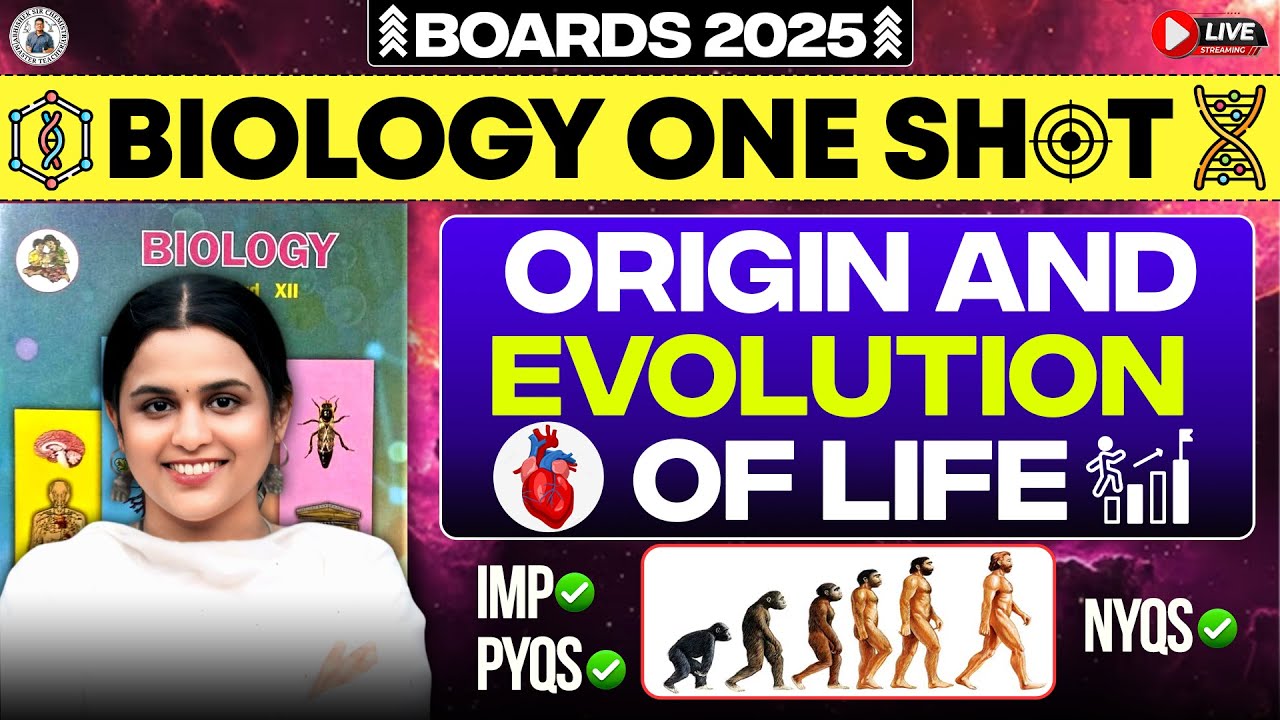 👑 One Shot Origin & Evolution of Life🙈| Lecture | Chp - 5 ||By:- Tapi Miss  #oneshotlecture #asc