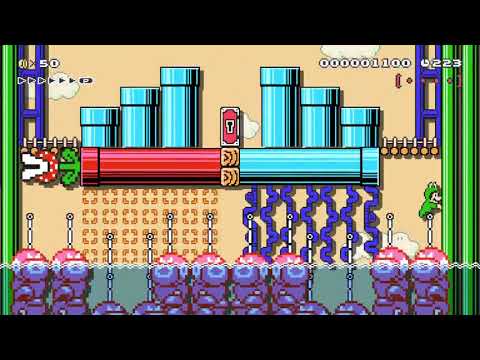 Wiggler's Waterworks | A water elevator level | Super Mario Maker 2 Levels (BCN-FSL-JYG)