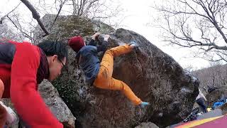 Video thumbnail of 貴船 (Kihune), 初段 (7a+). 湯河原 (Yugawara)