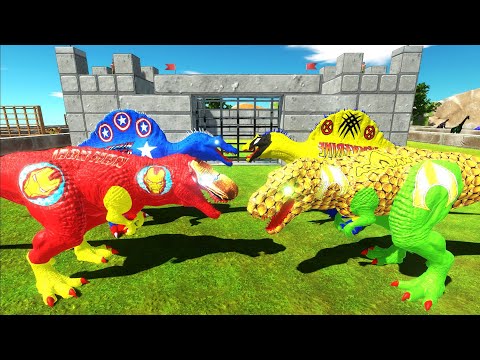 IRON MAN & CAPTAIN AMERICA MARVEL TEAM CASTLE DEATH RUN - Animal Revolt Battle Simulator