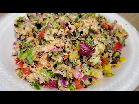 Low calorie, low carb Chopped Salmon Salad. #Lowcarbrecipe