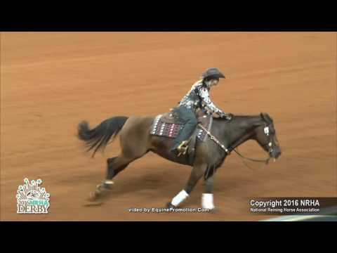 Shiney Bay Wave ridden by Gina Schumacher  - 2016 NRHA Derby (Non Pro Derby, Sec. 2)