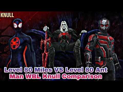 Level 80 Miles VS Level 80 Ant Man WBL Knull Comparison - Marvel Future Fight
