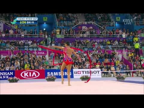 14.10.02_아시안게임.KBS 개인종합 결선 52. 하야카와 사쿠라.리본 4R [HAYAKAWA Sakura.Ribbon.Individual All-Around Final]