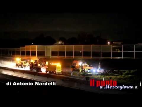 Treno in A1 a Pontecorvo rimorchiato con due gru