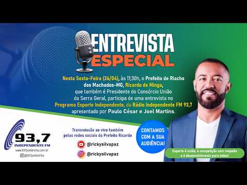 Prefeito de Riacho dos Machados-MG, Ricardo de Minga participa de entrevista na Rádio 93,7 FM