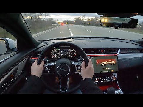 2021 Jaguar XF P300 R-Dynamic SE - POV Night Drive (Binaural Audio)