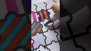 satisfying puzzle piece colouring in with markers 🔮 #coloring #colouring #colors