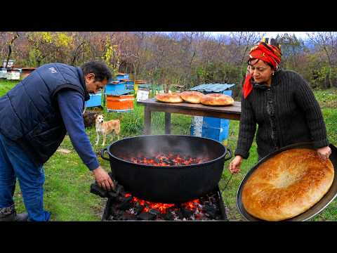 AZERBAIJAN Tandoori Bread Without Oven - Village Life