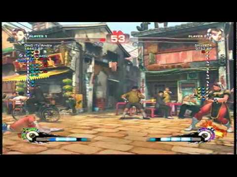 Super Street Fighter 4 Ranked Match OmG iTz Andre (Chun) vs Shizza (Chun)
