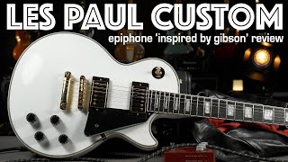 Video thumbnail for Epiphone Les Paul Custom - Affordable and Inspired By Gibson - Electric Guitar Review by The Guitaristas