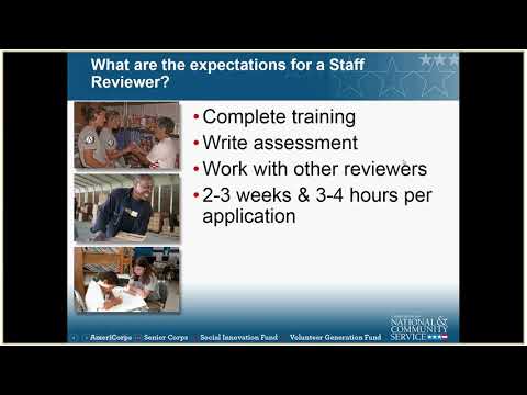 CNCS Staff Reviewer Training 101 for Grant Application Review Process