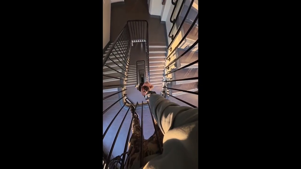 Hair Hanging Stunt in Stairwell || ViralHog
