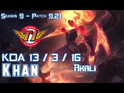 SKT T1 Khan AKALI vs OLAF Top - Patch 9.21 EUW Ranked