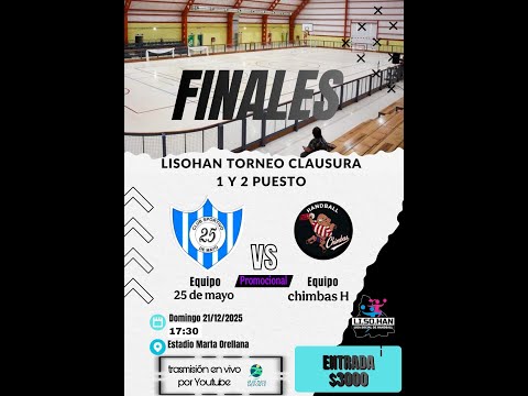 LISOHAN TORNEO CLASURA 1 Y 2 PUESTO / SPORTIVO 25 DE MAYO VS CHIMBAS HANDBALL / FEMENINO