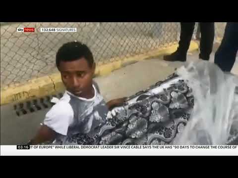 Seeing is believing - 2 migrants hide IN mattresses (Melilla enclave) - BBC News - 1st January 2019