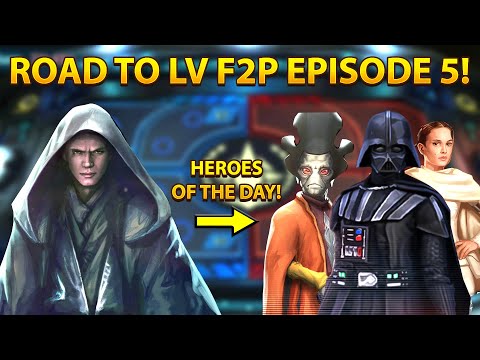 ROAD TO LV F2P EP 5! 1ST GRAND ARENA + WHAT TEAMS I FARM BESIDES THE REQUIREMENTS. Galaxy of Heroes.