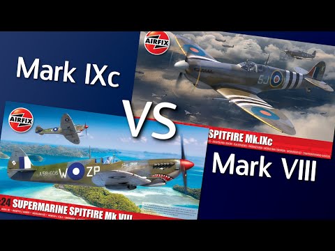 Comparing the Airfix Spitfire Mk.IXc and Spitfire Mk.VIII in 1/24 Scale! Model Kit Unboxing Review