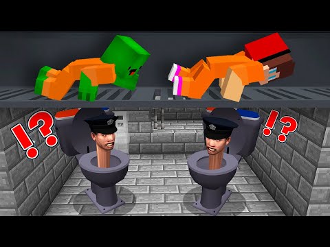 JJ and Mikey ESCAPE from SKIBIDI TOILET PRISON in Minecraft! - Maizen