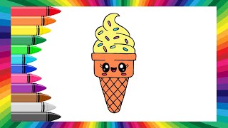 How to Draw a Cute IceCream Cone with Sprinkles🍦✨ EASY Drawing