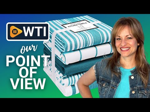 Cotton Clinic Assorted Kitchen Towels 5 Pack – Soft Absorbent Quick Drying Table & Kitchen Linen - Dish Towels - WTI product video review