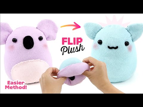 New EASIER Reversible Plushie Method! How to Make a Koala & Cat Plush using Socks