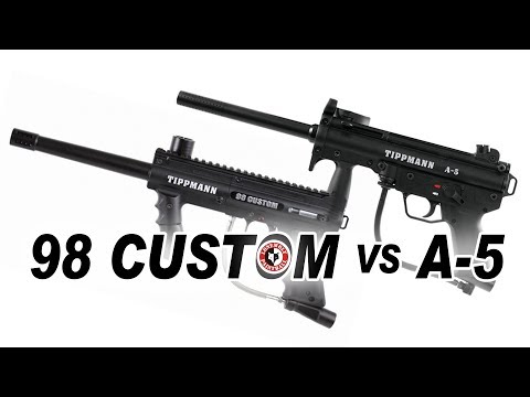 Tippmann 98 Custom vs Tippmann A-5 Marker Comparison | Lone Wolf Paintball Michigan