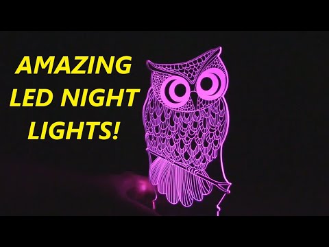 AMAZING 3D LED Night Light (Dinosaur, Owl, Unicorn) 16 Color Change   Night Light with Remote REVIEW