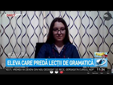Eleva care predă lecţii de gramatică