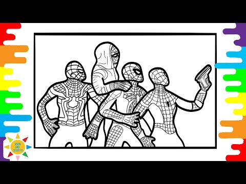 Spider-Man Mega Gang Coloring Page | Spiderman Coloring Pages | Zeli - Sharks