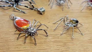 DIY Halloween Jewelry Craft Along Project Wire Wrapped Candy Corn Spider Pendant